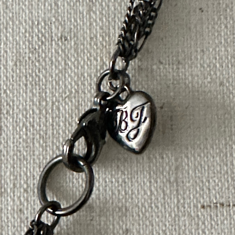 Betsey Johnson Gunmetal Chains and Clear Beads Necklace - Picture 6 of 7